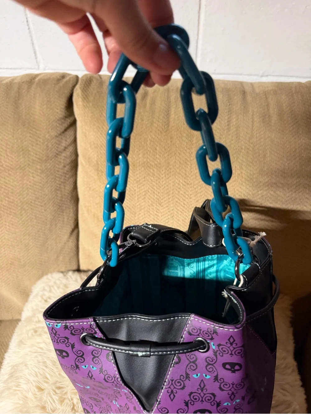 NWT Disney Parks Loungefly Haunted Mansion Glow in the Dark Bucket Crossbody Bag
